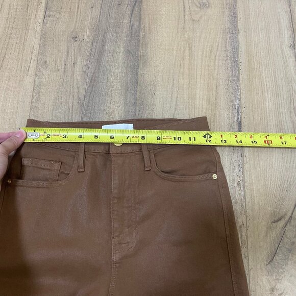 Frame Le Sylvie Slender Straight Coated High-Rise Jeans sz 25 - Picture 14 of 16